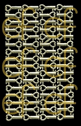 Dresdner Ornamente Schlüssel, 2-seitig gold (1177)