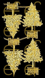 Dresdner Ornamente Weihnachtsbäume, 2-seitig gold (1433)